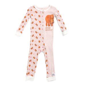 ERIC CARLE Pink Infant Girls Brown Bear Book Pajama Coveralls